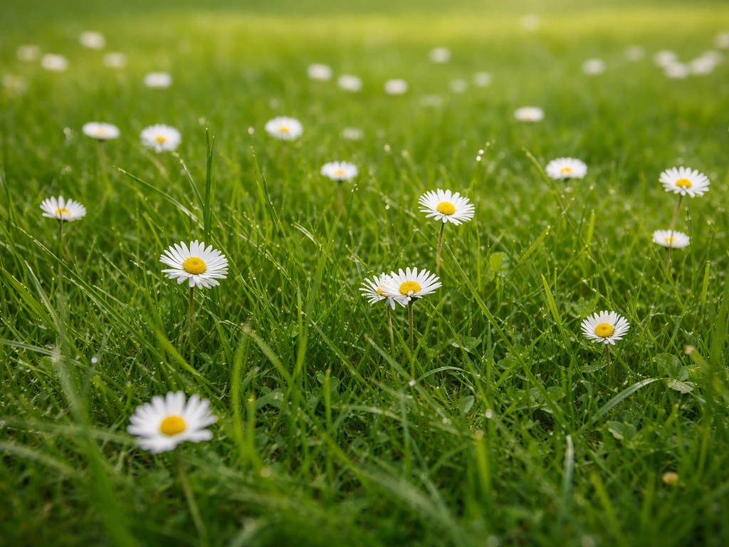 Kleine witte bloemetjes in het gras: oorzaak en snelle aanpak