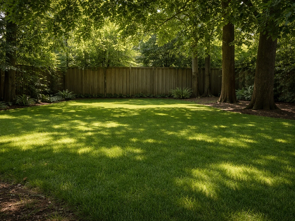 Groen gras voor schaduwplekken in een Nederlandse tuin onder bomen, egaal en vrij van mos.