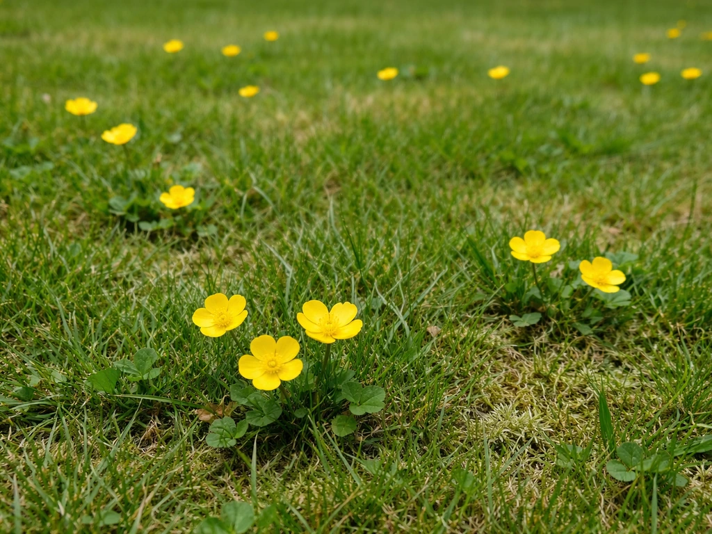 gele bloemen in gras